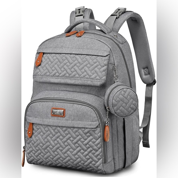 Babbleroo Diaper Bag Backpack Light Grey - Picture 2 of 2